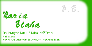 maria blaha business card